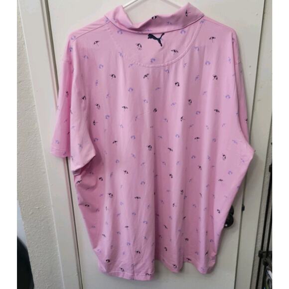 NWT PUMA AP CLOUDSPUN DANCING UMBRELLAS GOLF POLO 539556-01 PINK SZ XL (X-LARGE) - Picture 2 of 8